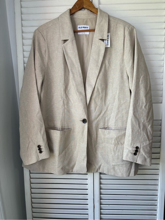 Old Navy Jackets & Blazers - NWT Old Navy Linen Blend Womens Blazer beige Tan xxl